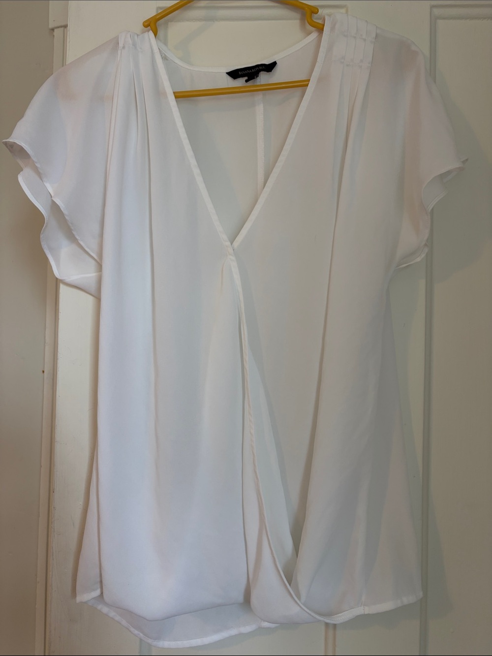 Banana Republic White Blouse with Back Seam Detail
